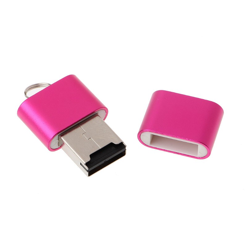 Utake Portable Mini Aluminum Alloy USB 2.0 A Micro SD TF Memory Card Reader Adapter