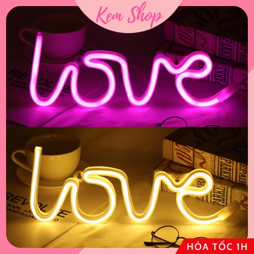 Đèn LED neon chữ LOVE trang trí sinh nhật cầu hôn, đèn decor phòng siêu bền đẹp - Kemshop K73
