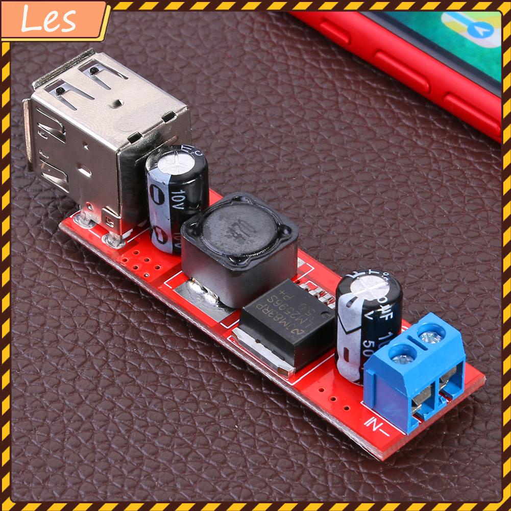 Mô đun hạ áp hai cổng USB 9V/12V/24V/36V sang 5VDC-DC 3A cho xe hơi