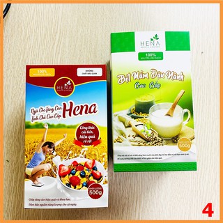 Mầm Đậu Nành Nguyên Xơ HENA 500G + Ngũ Cốc Tăng Cân HENA 500G , Bột Ngũ Cốc Tăng Cân Lành Tính