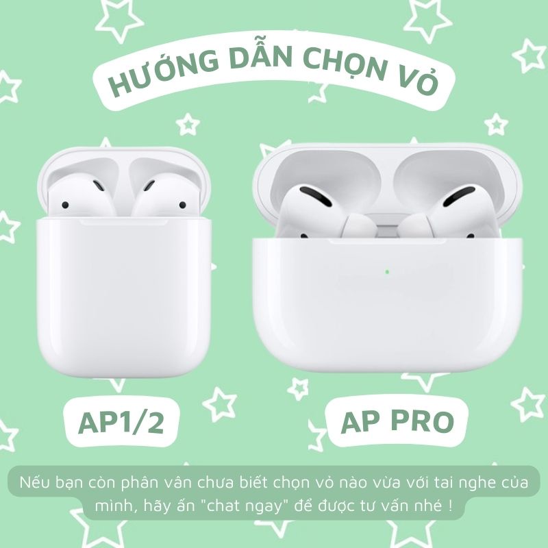 Case Ap 1/2 &amp; Pro  Freeship  VỎ BỌC MODEL QUE KEM - Cho Tai Nghe Không Dây (Bluetooth) - Tuanphukien75