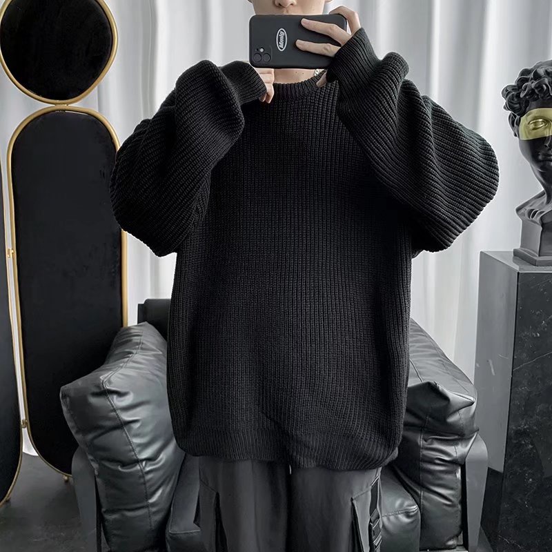 Áo sweater tay dài cổ tròn màu sắc đơn giản phong cách Hàn Quốc thời trang năng động cho nam