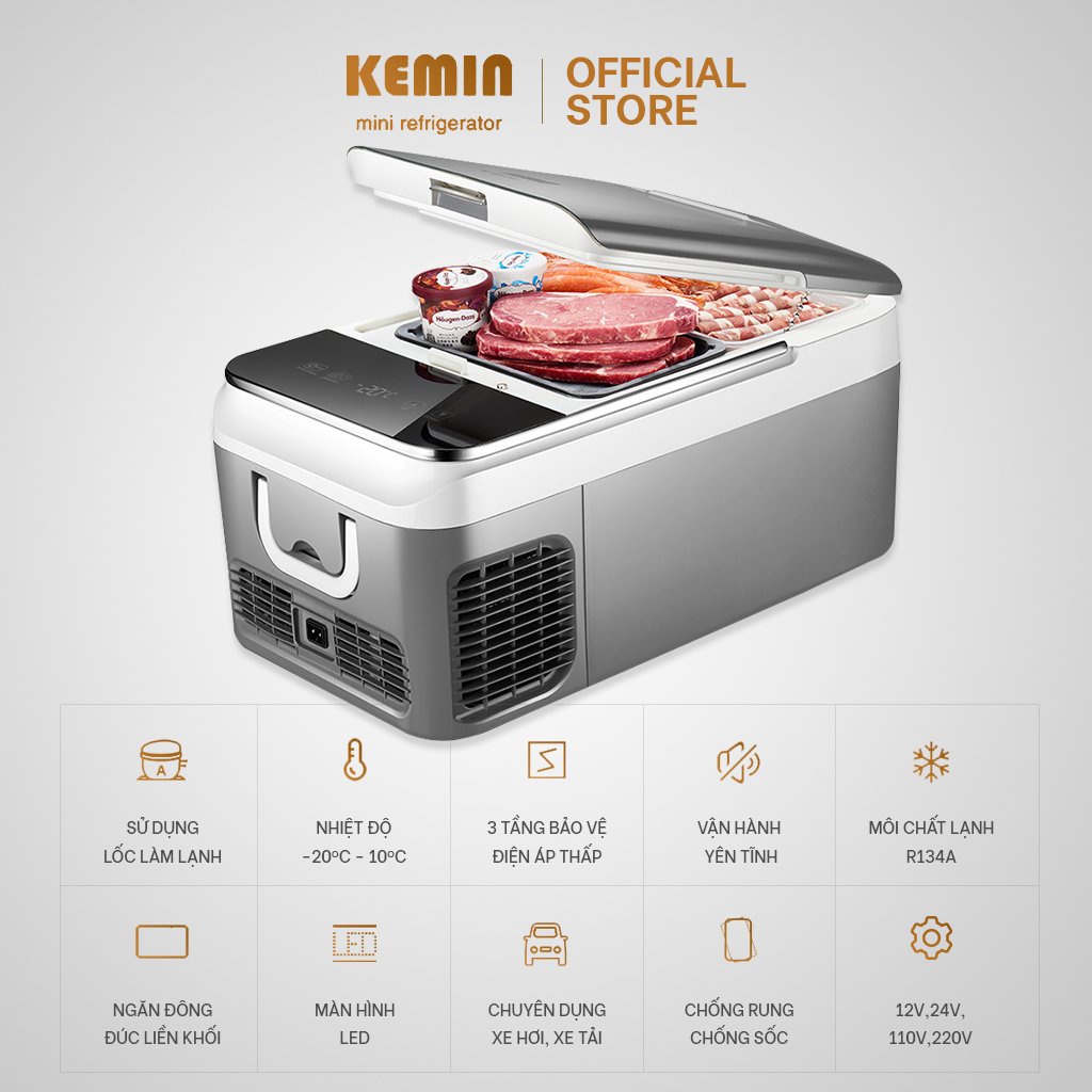 Tủ lạnh ô tô Kemin KM-18L Làm đá siêu tốc