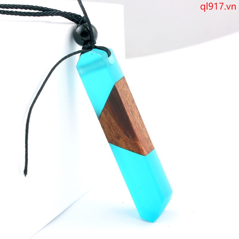 Vòng cổ Phối Mặt Gỗ Và Nhựa Resin Phong Cách Vintage Thời Trang Cho Nữ