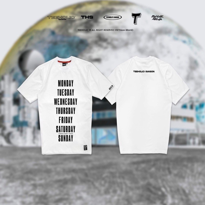 Áo Thun Unisex TeeHolic In 7 Ngày Màu Đen Trắng - THS