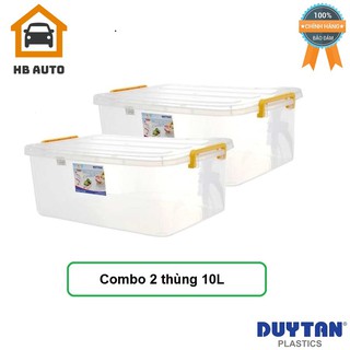 Combo 2 Thùng Nhựa Đựng Thực Phẩm Khô - Duy Tân Trong Suốt 10 Lít (41.2 x 27.2 x 14.5 cm) No.H115