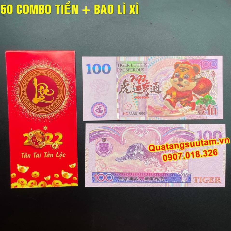 [RƯỚC LỘC] (50 tờ) Tờ tiền lì xì hình hổ Đài Loan lì xì năm Nhâm Dần tài lộc cùng bao lì xì siêu kute, Quà Tết 2022