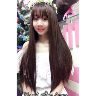 Tóc giả thẳng suôn -y hình 100%