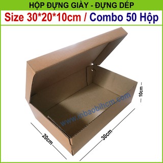 50 hộp giày nắp liền 30x20x10 cm (InbaobiHCM - Thùng giấy - Hộp giấy giá rẻ)