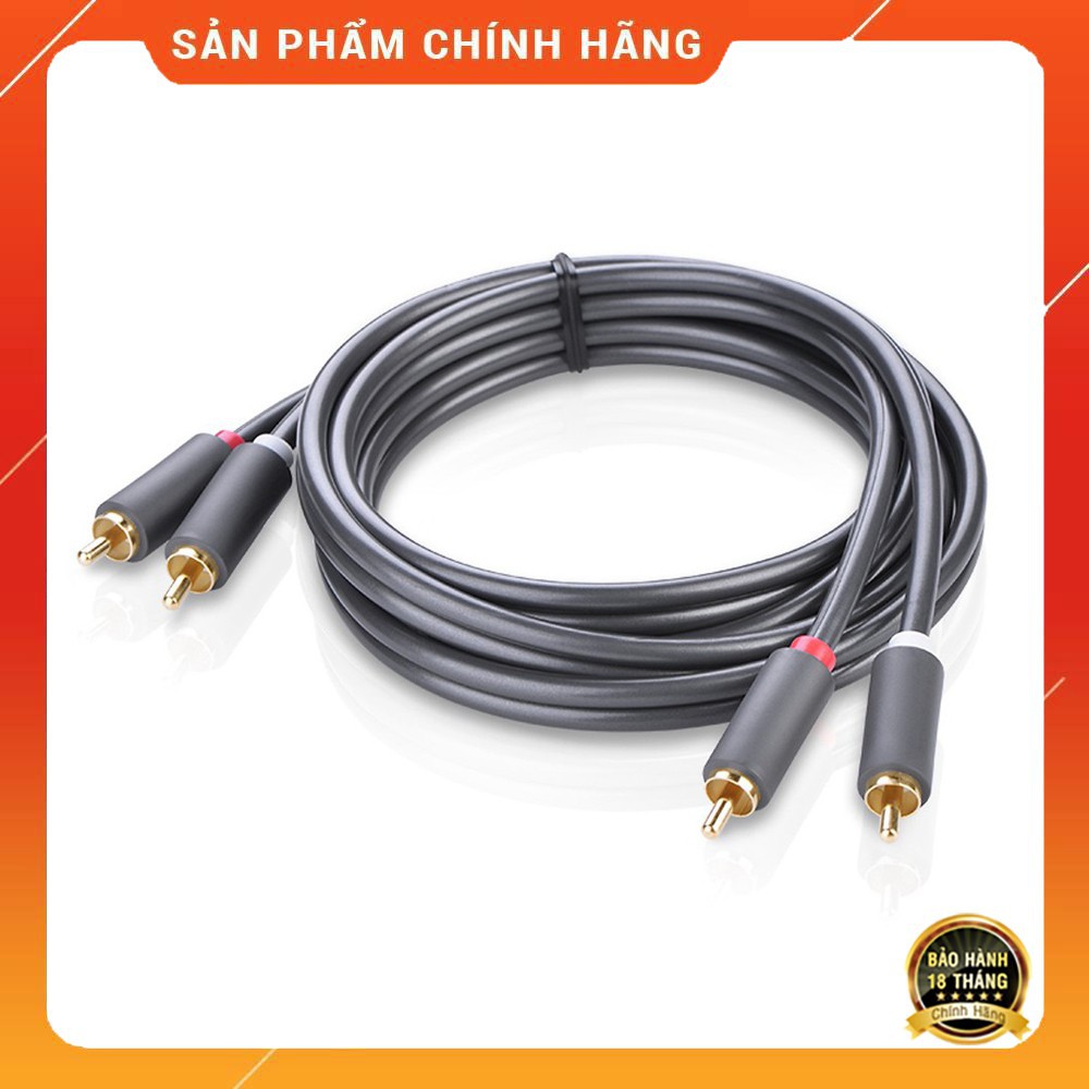 [Mã ELHACE giảm 4% đơn 300K] Dây cáp AV 2 đầu RCA dài 1.5M - 2M - 3M Ugreen 10517 - Hàng Chính Hãng