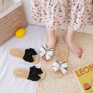 Bow sandals girls slippers Korean fashion net red ins casual versatile slippers beach shoes sandals