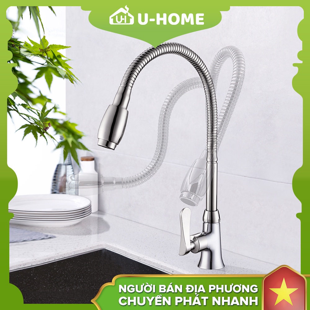U-HOME Vòi nước nhà bếp Vòi rửa chén Hợp kim kẽm, cần lò xo U-209