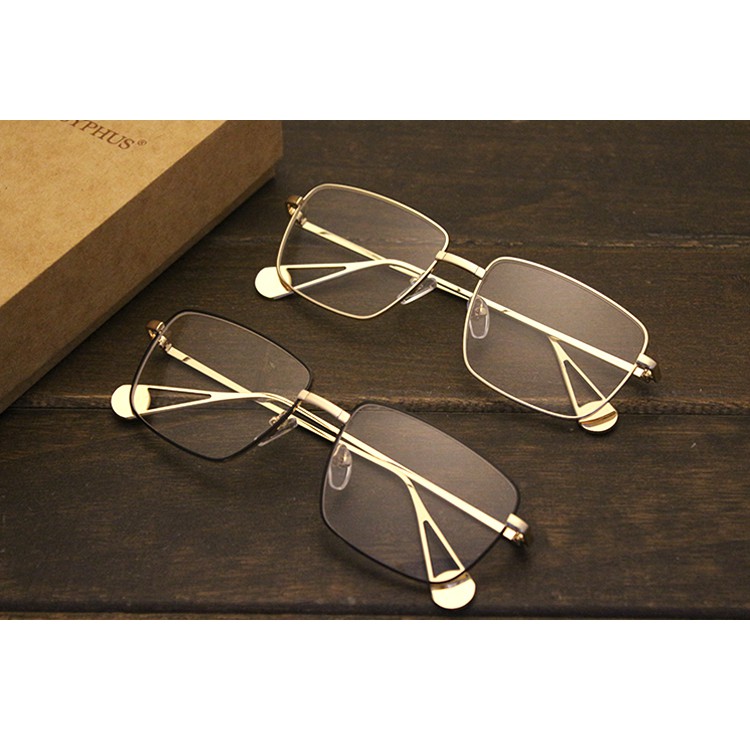 Kính Mát Gọng Kim Loại Chống Ánh Sáng Xanh Hình Chữ Nhật Cho Nam Nữ