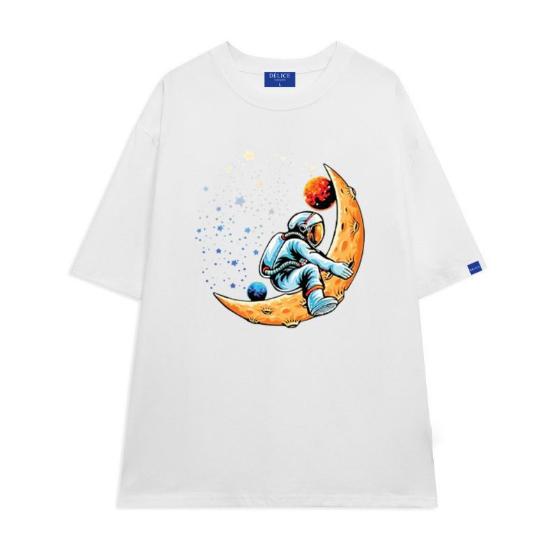 Áo Thun CottonFull size tay ngắn Oversize mặt trăng