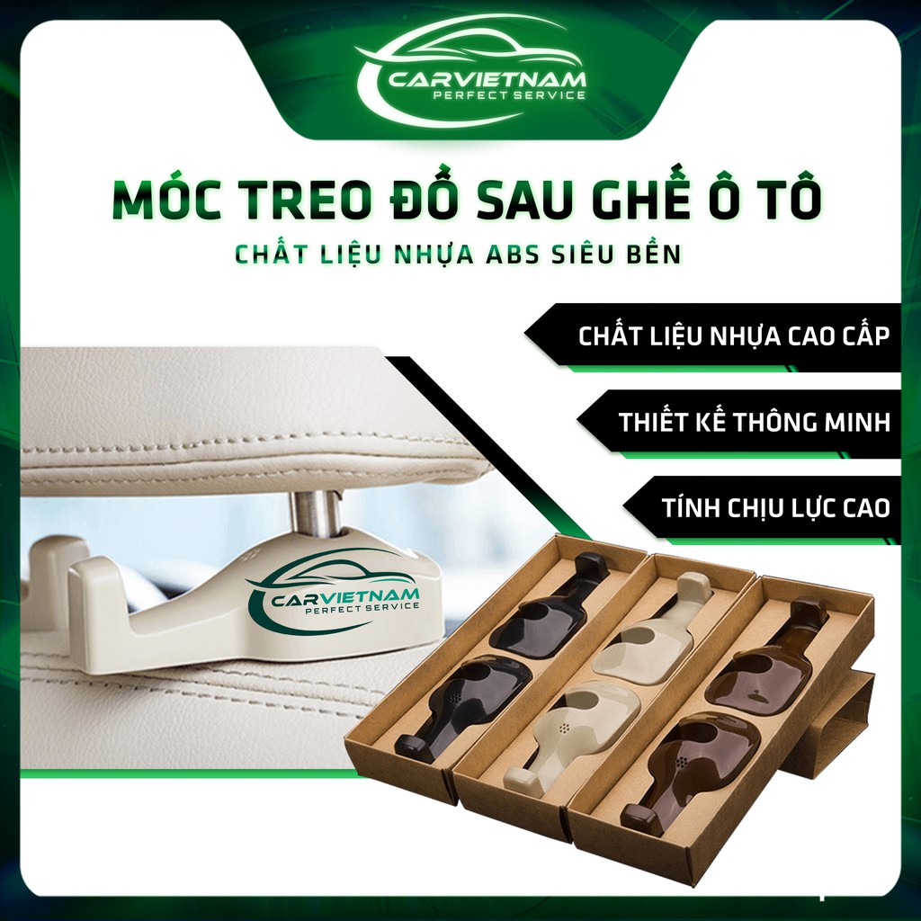 Bộ 2 Móc Treo Đồ Sau Ghế Ô Tô, Xe Hơi - Nhựa ABS Chịu Lực Tốt Treo Đồ Tiện Dụng - Ccar Vietnam