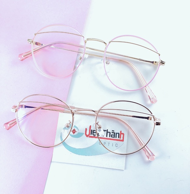 Gọng kính kim loại tròn 7 màu 2018 lắp được cận