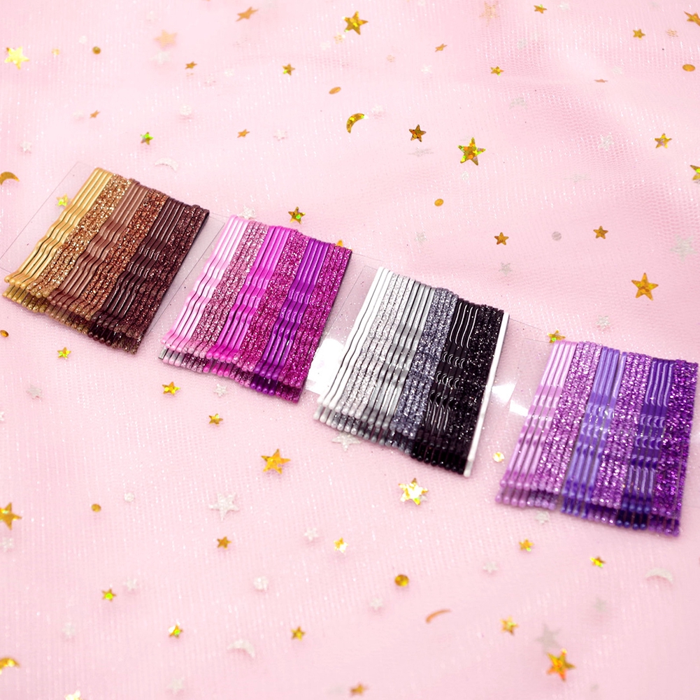 Bộ 24 kẹp tóc 5 cm hình gợn sóng bằng kim loại
