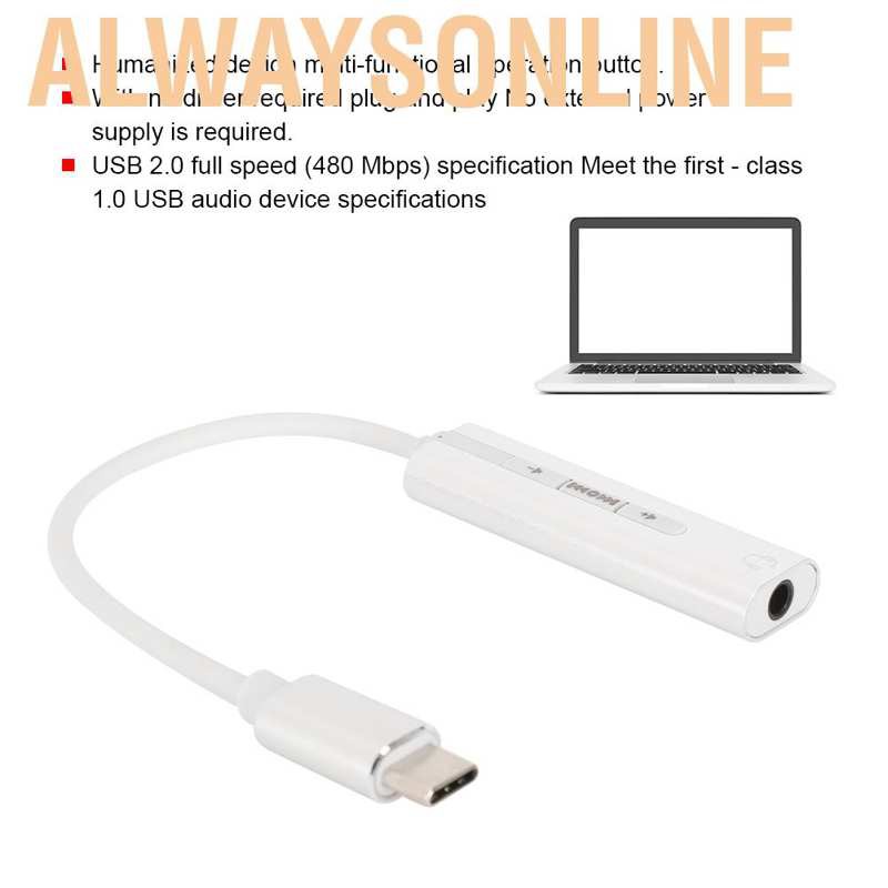 Thẻ Âm Thanh Chữ C 2 Trong 1 Cổng Usb Win 10 Cho Điện Thoại Thông Minh