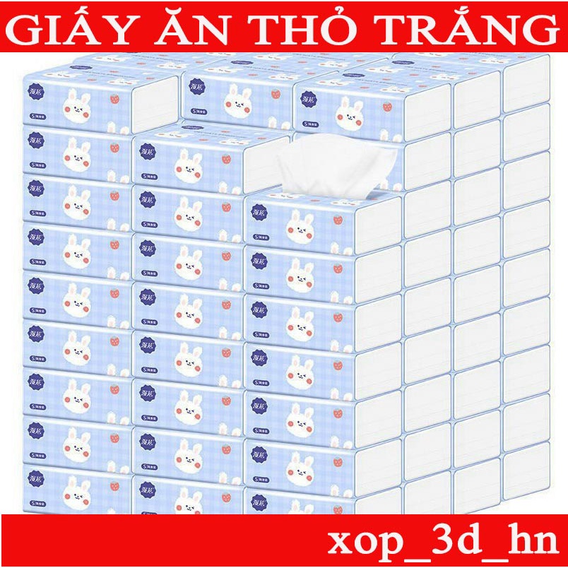 Giấy Ăn Thỏ Trắng ❤️FREESHIP❤️ Khăn Giấy Siêu trắng, Siêu mịn Thùng 40 Gói (Hàng nội địa Trung)