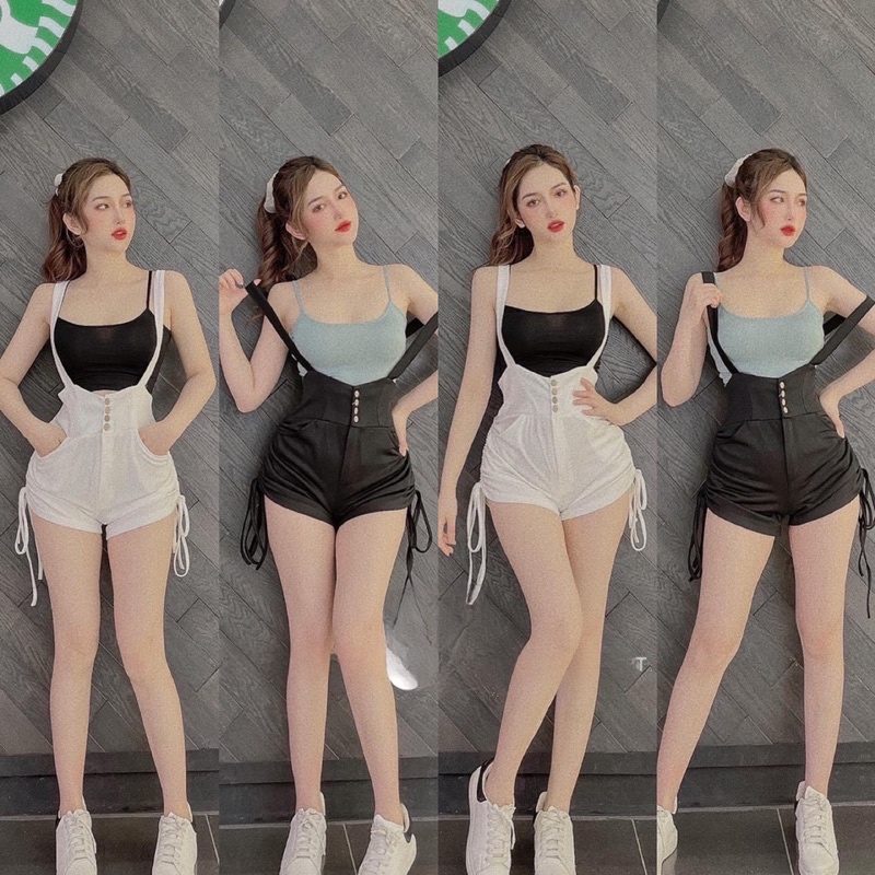 Set áo dây mix yếm rút