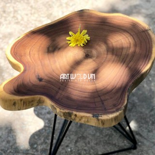 BÀN GỖ TRÀM NGUYÊN TẤM CỠ NHỎ, CHÂN SẮT HAIRPIN CAO 40CM