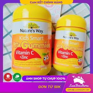 Kẹo dẻo Nature's Way Kids Smart VITA Gummies Vitamin C + Zinc 60 viên - Xuất xứ Úc