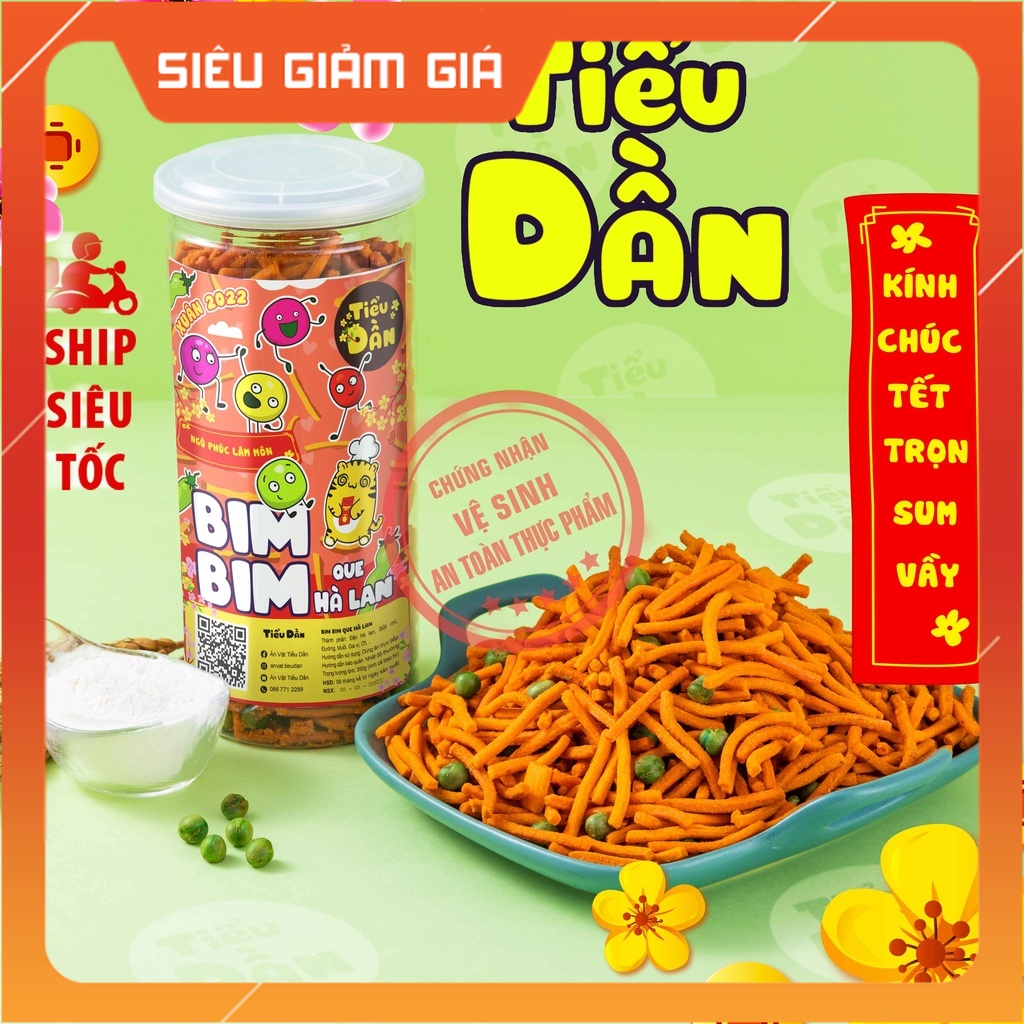 Bim bim que thái lan, bim bim tăm đậu hà lan Tiểu Dần đồ ăn vặt 100g - CAFANI SHOP