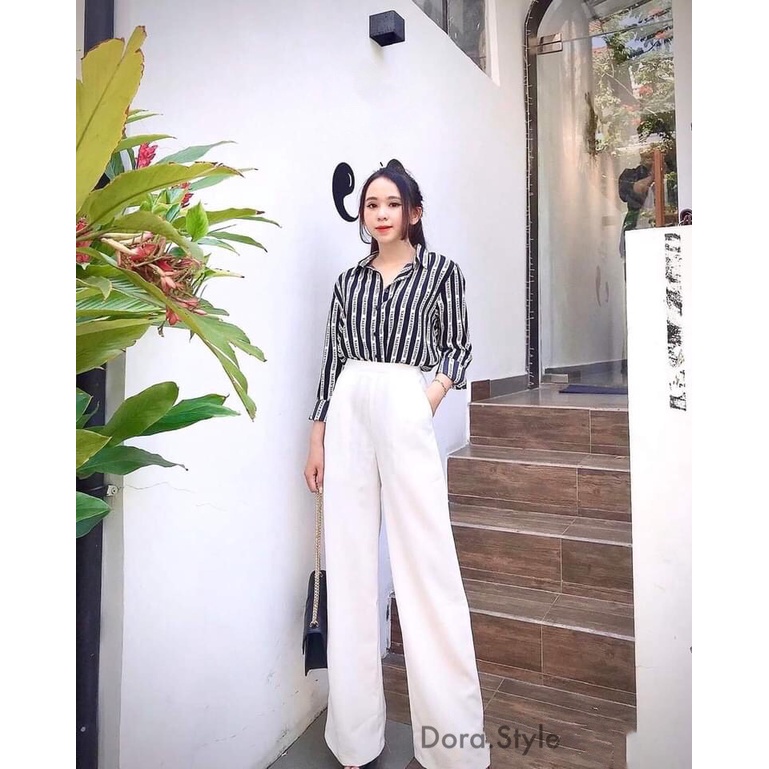 Quần Ống Rộng Dáng Dài Khóa Sườn Dài kiểu 100cm M030 Dora.style