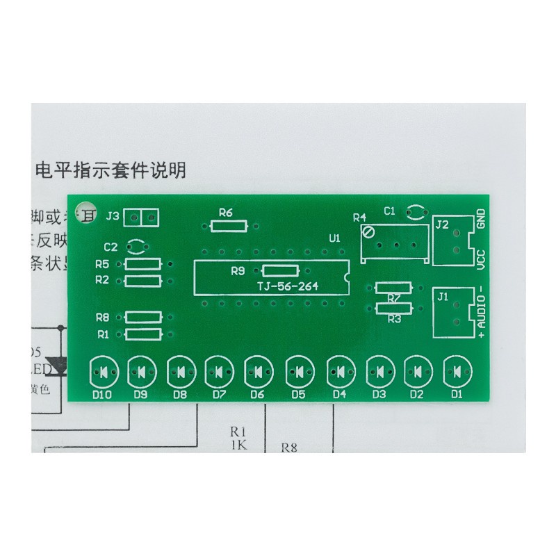 Bộ Phân Tích Quang Phổ 10 LED Lm3915 DC 9V-12V Chuyên Dụng Dành Cho Phòng Thí Nghiệm