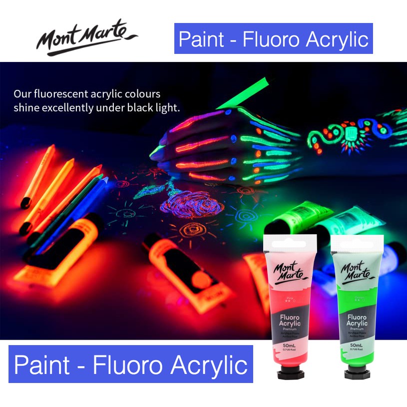 Màu Acrylic dạ quang phát sáng Mont Marte Fluoro Acrylic Paint Màu Acylic Mont Marte FLUORO PREMIUM