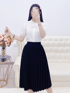 Sơ mi pha ren xinh xắn