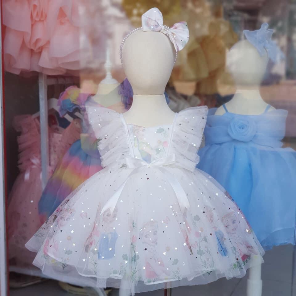 VAY42 - Váy cho bé, Váy elsa công chúa cho bé gái từ 8-18kg