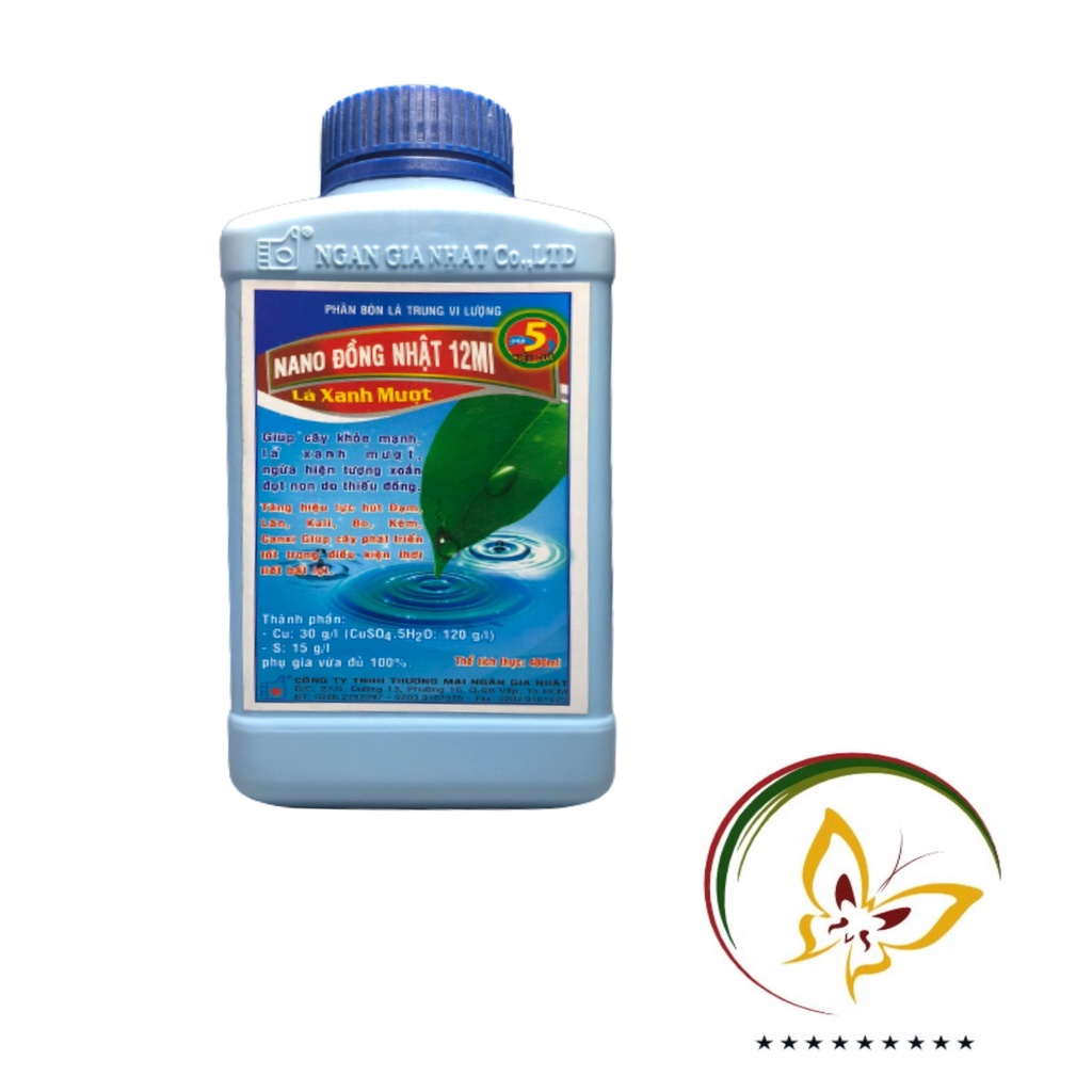 Nano đồng nhật 12MI - phân bón lá trung vi lượng - Cây khỏe mạnh – lá xanh mượt - #231 480ml