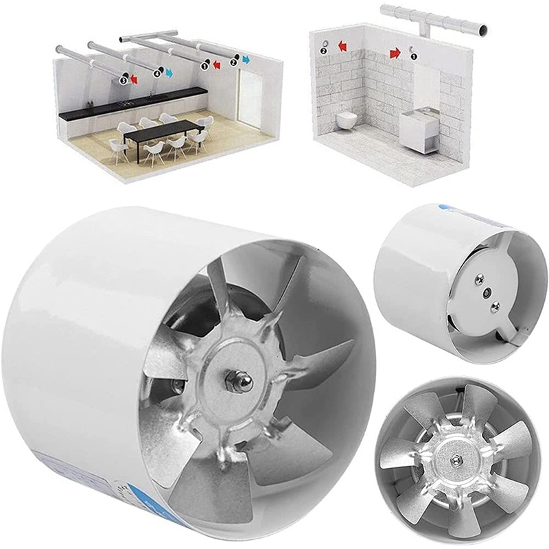 Quạt Thông Gió Mini 4 Inch Bằng Kim Loại Nhôm Gắn Tường Tiện Dụng