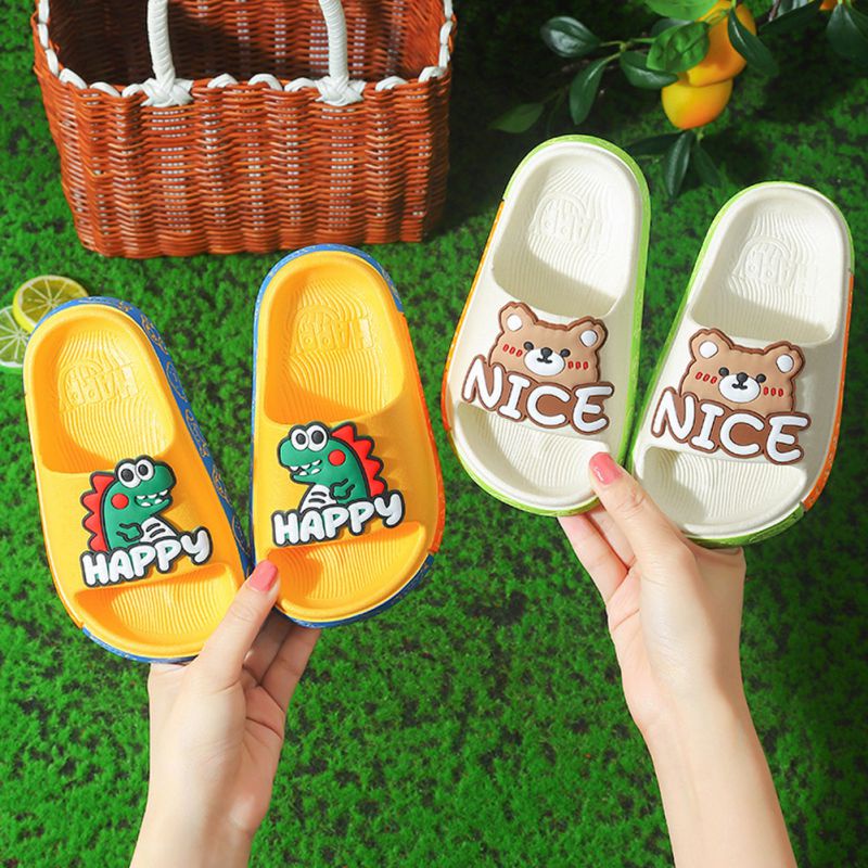 Dép Nhựa PVC Đế Mềm Đi Trong Nhà Dễ Thương Cho Bé