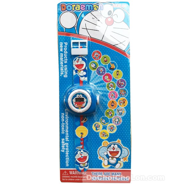 Vỉ đồ chơi đồng hồ Doraemon chiếu hình ảnh lên tường