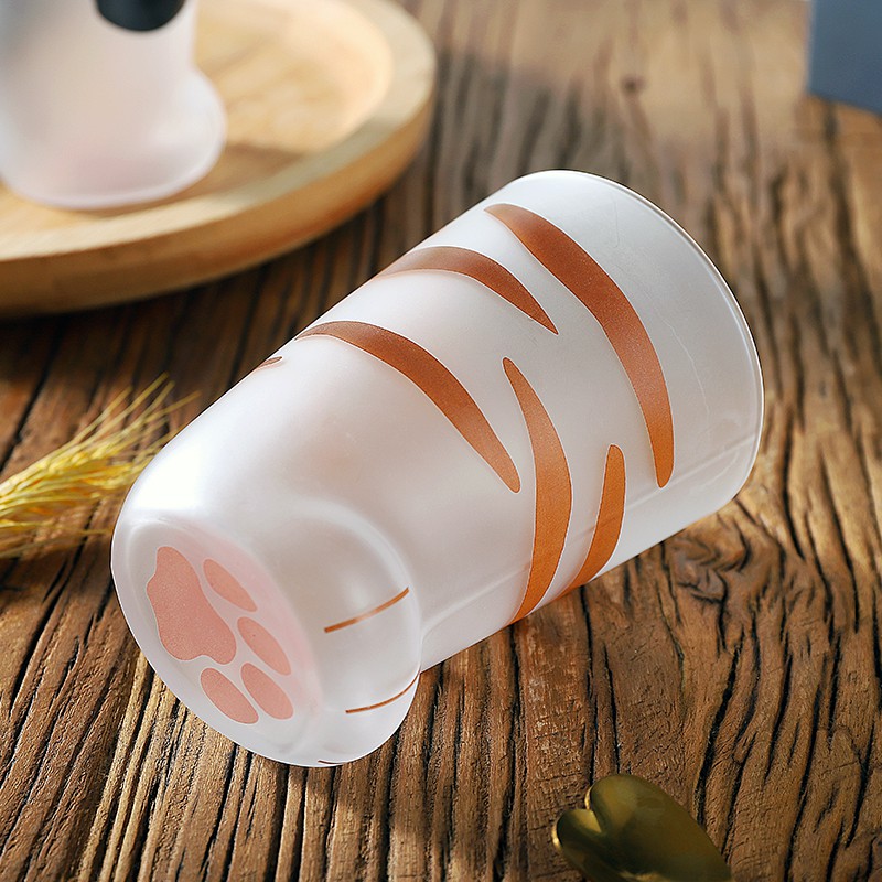 1PC Creative Printing Cup Handmade Cat's Claw Coffee Cup Milk Cup Vibrato Net Celebrity Student Cute Trend Glass