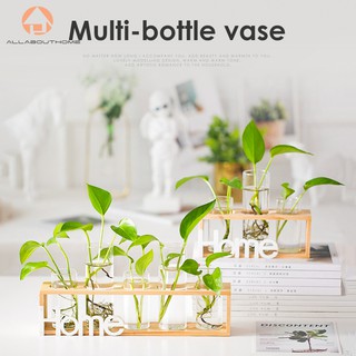 Chậu trồng cây bằng thủy tinh có giá treo bằng gỗ(only wooden stand)