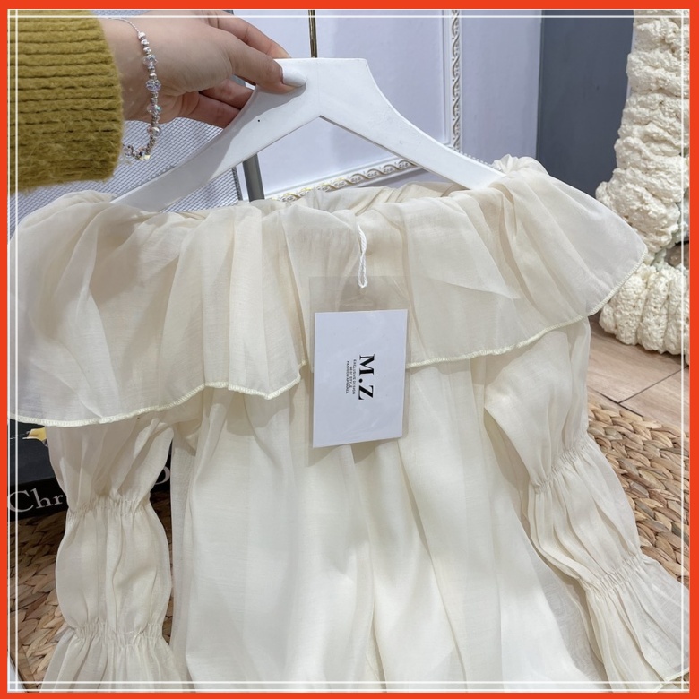 [ FreeShip ] Set áo tơ trễ vai chân váy cúc ngọc tiểu thư kèm ảnh thật + video thật Mã SS006 | BigBuy360 - bigbuy360.vn