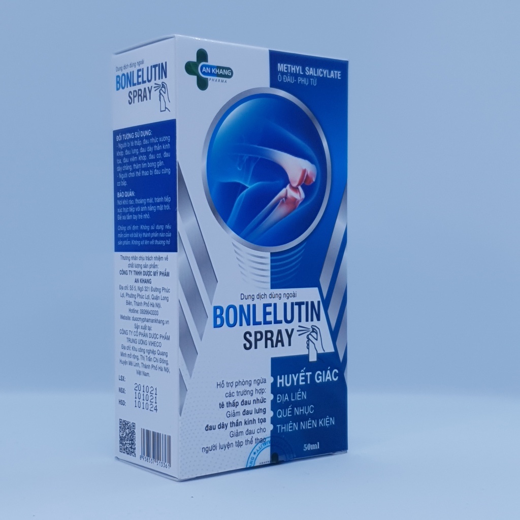 Bonlelutin Spray - Xịt giảm đau mỏi vai gáy, đau nhực xương khớp ở người cao tuổi