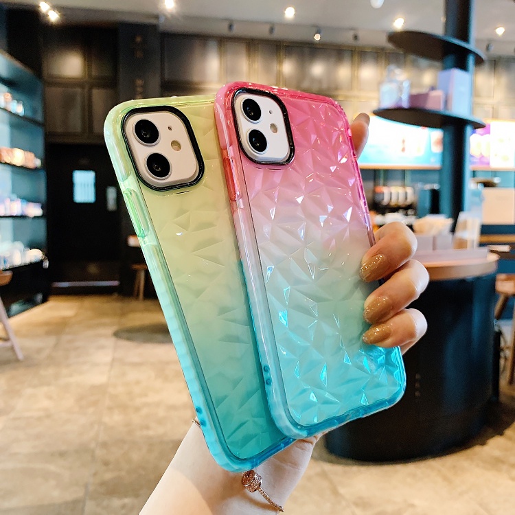Ốp Điện Thoại Mềm Trong Suốt Chống Sốc Màu Gradient Cho iPhone 14 13 12 11 Pro MAX X XR XS MAX 8 7 Plus + SE 2020