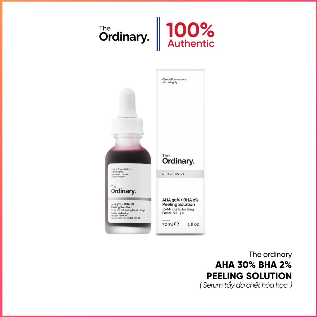 (Hàng Auth, có bill) Tẩy Da Chết Hóa Học The Ordinary AHA 30% BHA 2% Peeling Solution