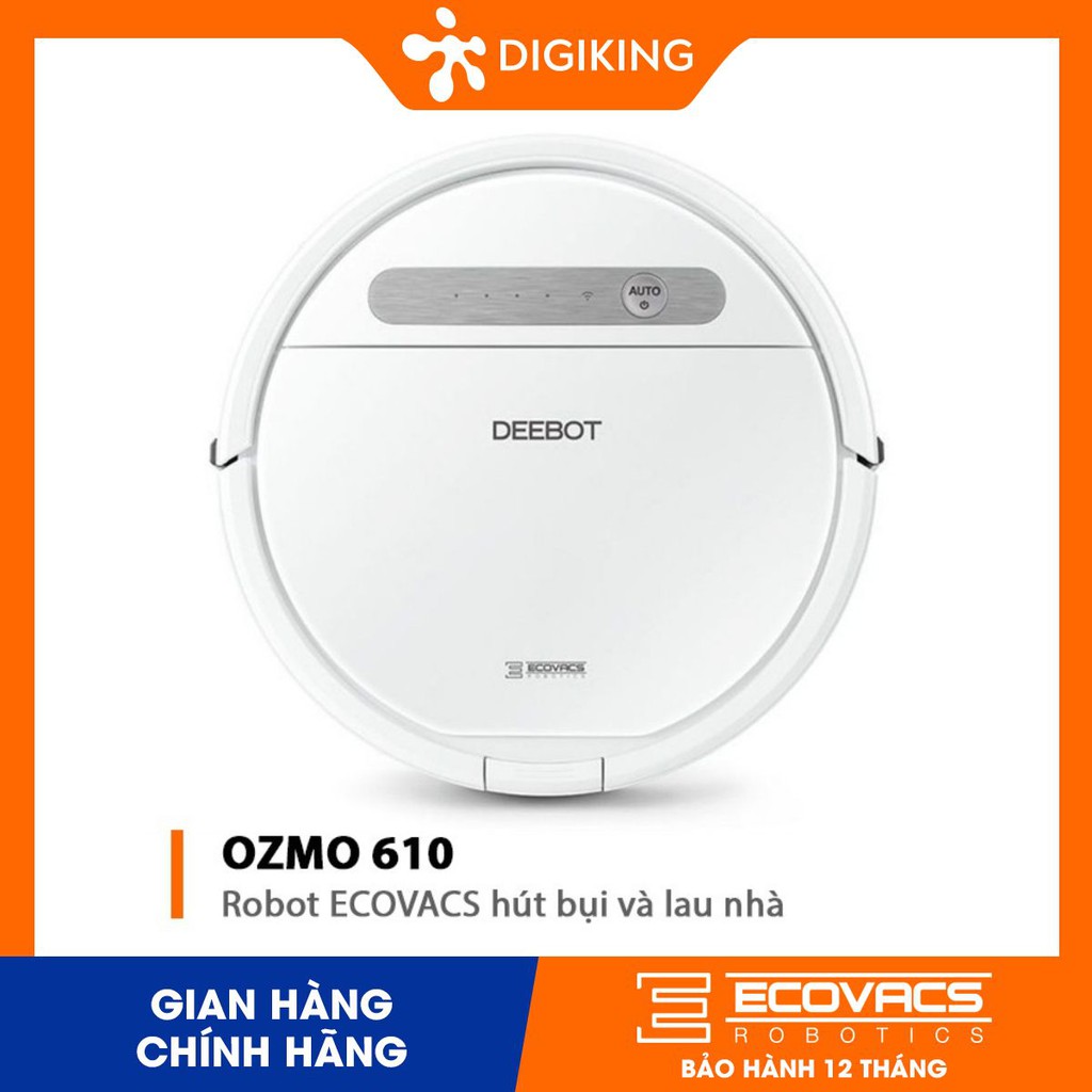 Robot ECOVACS hút bụi và lau nhà DEEBOT OZMO 610 - Mới 100% chính hãng - bảo hành 12 tháng