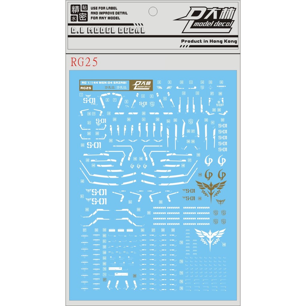 Decal nước cho mô hình RG 1/144 Sazabi