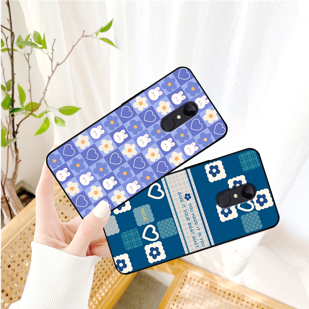 Ốp lưng Xiaomi Redmi Note 4/ Note 4x / Redmi 5 Plus in hoạ tiết caro trái tim đen trắng, gấu bear cute đáng yêu