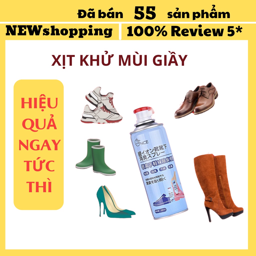 Chai xịt hôi chân Nhật bình sịt hôi chân khử mùi giày công nghệ Nano Bạc mùi dịu nhẹ 260ml đánh bay mùi hôi dép chân tủ
