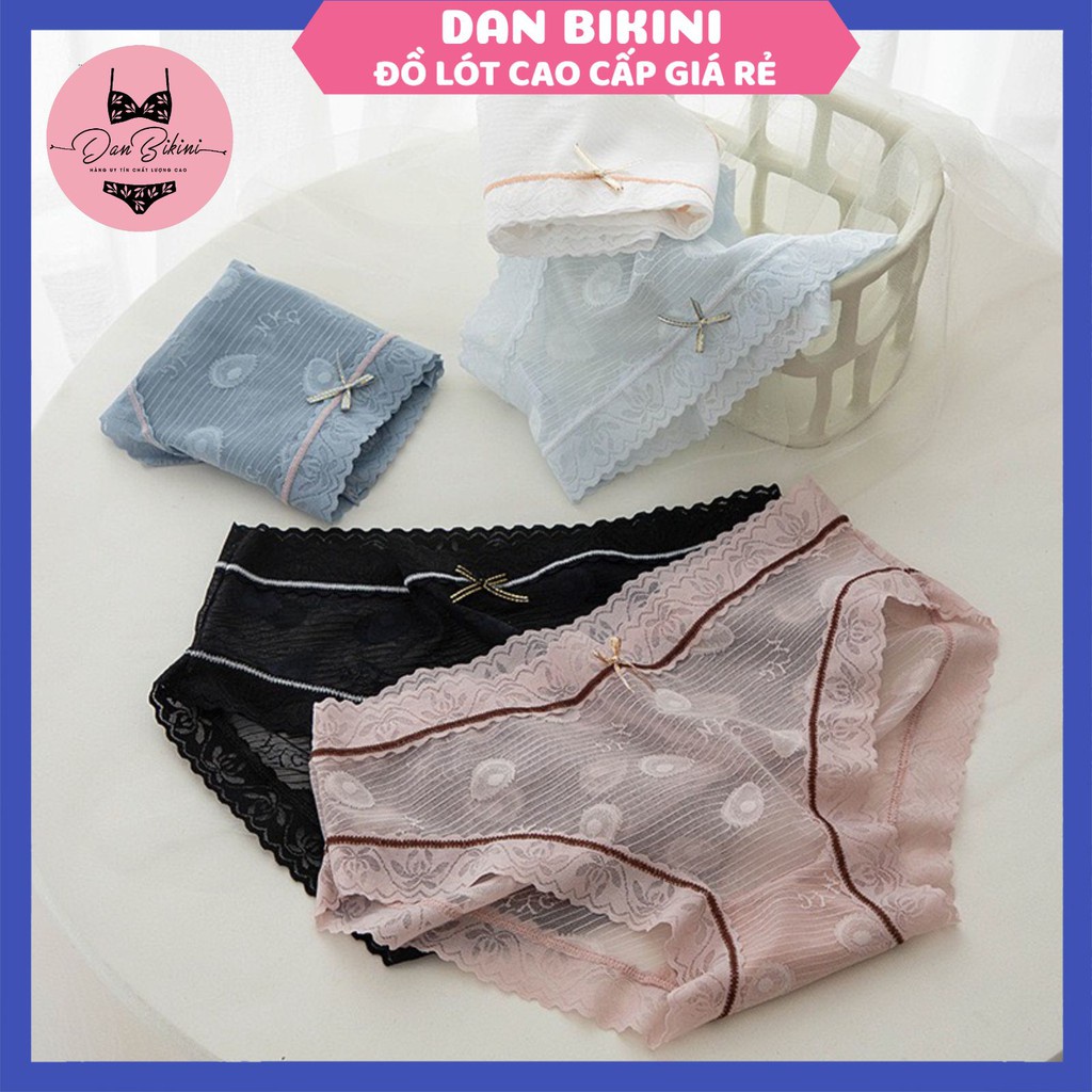 Quần Lót Nữ ❤️FREESHIP❤️ Quần Lót Ren xuyên thấu mềm mại thoáng mát đính nơ nhỏ mã H1016