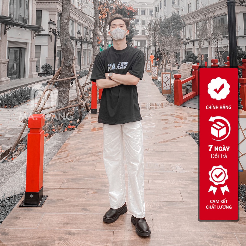 Quần kaki Trắng Ống Rộng nam, nữ MaGang hottrend hàn quốc 2022