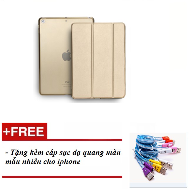 Bao da cho ipad mini 123/ Ipad mini 4/ Ipad air/ Ipad air 2/ Ipad new 2017/ Ipad 234/ Ipad pro 9.7 tặng cáp sạc dạ quang