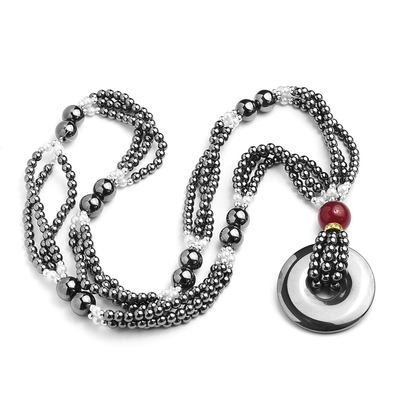 Vòng cổ Chuỗi Hạt Hematite Dài Điều Chỉnh Được